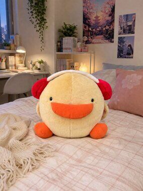 Vtg Piyo Piyo Duck Chick Plush Earmuffs Stuffed Animal 1991 Tong Ling 90s